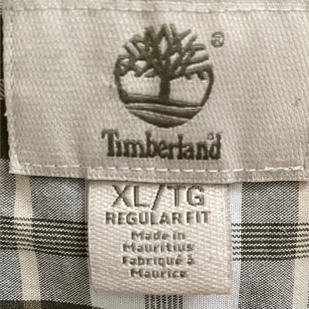 Timberland Men’s XL Green Plaid Short Sleeve Button Up Shirt - Picture 6 of 7